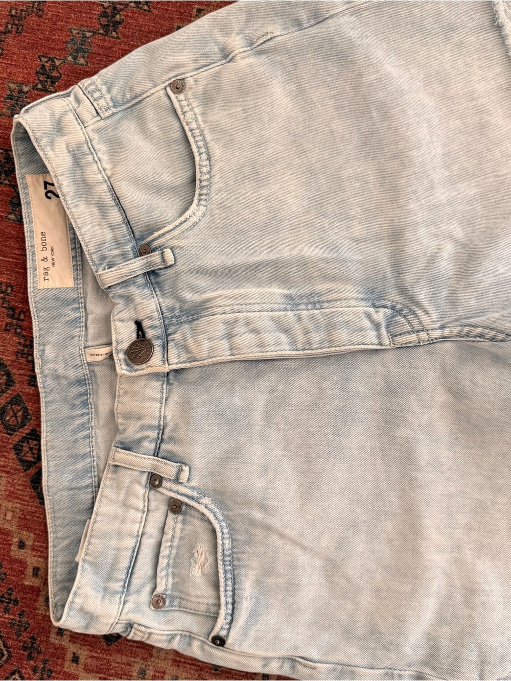 Rag & Bone Vintage Cut-Off High-Rise Denim Shorts | Size 27 | Light Wash